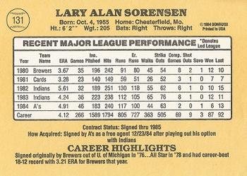 Lary Sorensen  baseball card collectible - Main Image 2