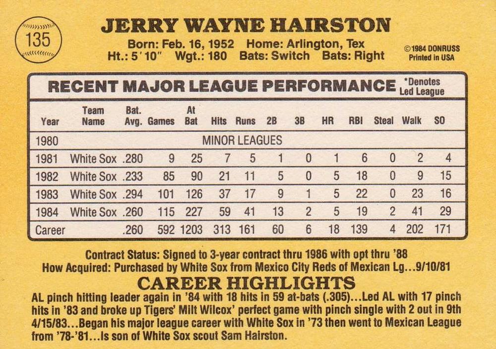 Jerry Hairston  baseball card collectible - Main Image 2