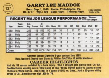 Garry Maddox  baseball card collectible - Main Image 2