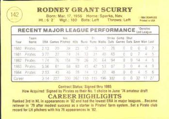 Rod Scurry  baseball card collectible - Main Image 2