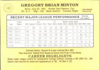 Greg Minton  baseball card collectible - Main Image 2
