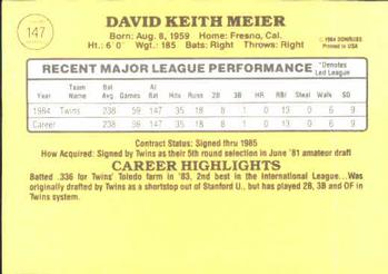 Dave Meier  baseball card collectible - Main Image 2