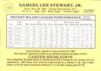 Sammy Stewart  baseball card collectible - Main Image 2