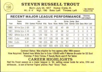 Steve Trout  baseball card collectible - Main Image 2
