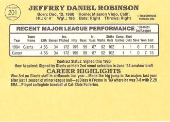 Jeff Robinson  baseball card collectible - Main Image 2