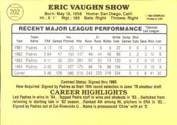 Eric Show  baseball card collectible - Main Image 2