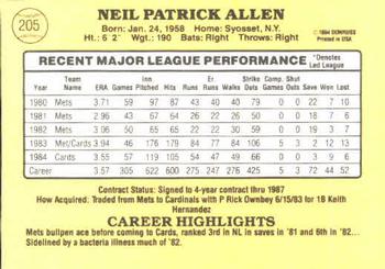 Neil Allen  baseball card collectible - Main Image 2