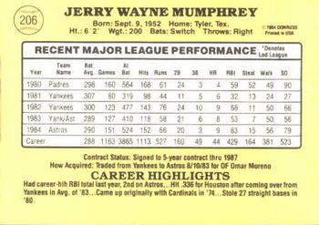 Jerry Mumphrey  baseball card collectible - Main Image 2