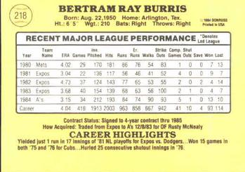 Ray Burris  baseball card collectible - Main Image 2