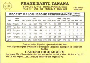 Frank Tanana  baseball card collectible - Main Image 2