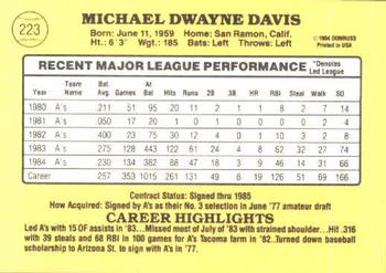 Mike Davis  baseball card collectible - Main Image 2