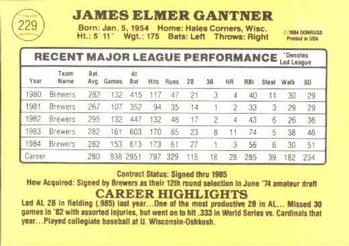 Jim Gantner  baseball card collectible - Main Image 2