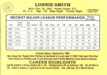 Lonnie Smith  baseball card collectible - Main Image 2