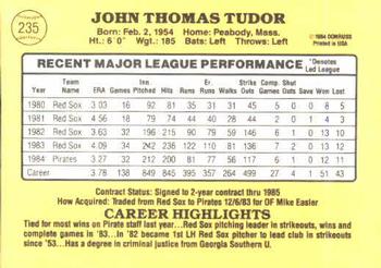 John Tudor  baseball card collectible - Main Image 2