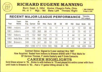 Rick Manning  baseball card collectible - Main Image 2