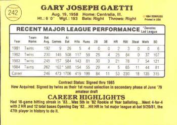 Gary Gaetti  baseball card collectible - Main Image 2