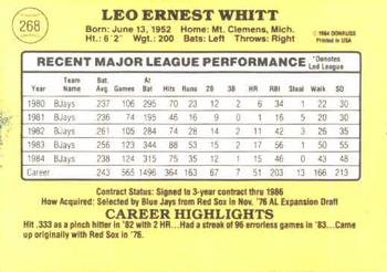 Ernie Whitt  baseball card collectible - Main Image 2