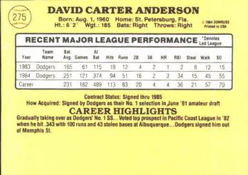 Dave Anderson  baseball card collectible - Main Image 2