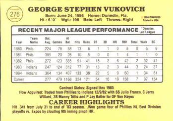 George Vukovich  baseball card collectible - Main Image 2