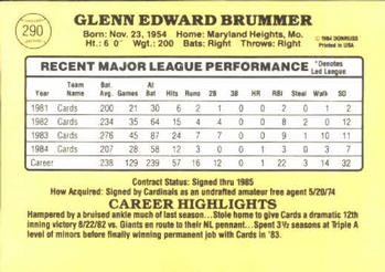 Glenn Brummer  baseball card collectible - Main Image 2