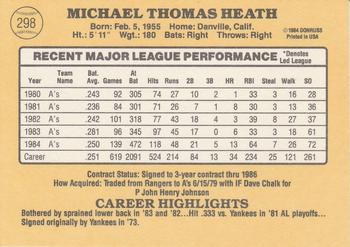 Mike Heath  baseball card collectible - Main Image 2