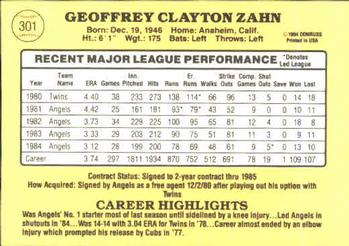 Geoff Zahn  baseball card collectible - Main Image 2