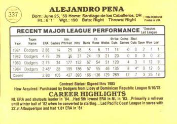 Alejandro Pena  baseball card collectible - Main Image 2