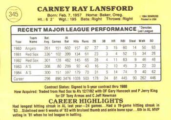 Carney Lansford  baseball card collectible - Main Image 2