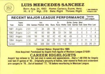 Luis Sanchez  baseball card collectible - Main Image 2