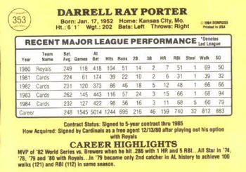 Darrell Porter  baseball card collectible - Main Image 2