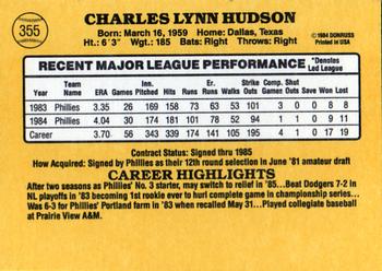 Charlie Hudson  baseball card collectible - Main Image 2