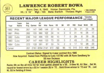 Larry Bowa  baseball card collectible - Main Image 2