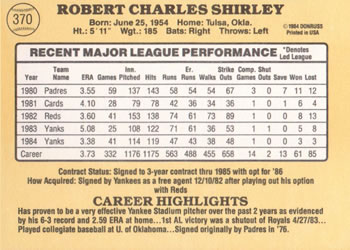 Bob Shirley  baseball card collectible - Main Image 2