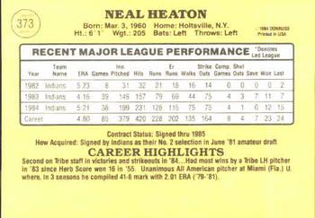 Neal Heaton  baseball card collectible - Main Image 2