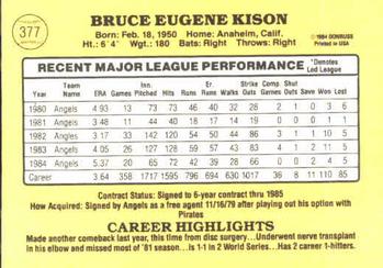 Bruce Kison  baseball card collectible - Main Image 2