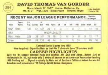 Dave Van Gorder  baseball card collectible - Main Image 2