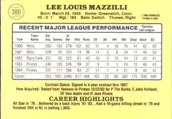 Lee Mazzilli  baseball card collectible - Main Image 2