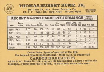 Tom Hume  baseball card collectible - Main Image 2