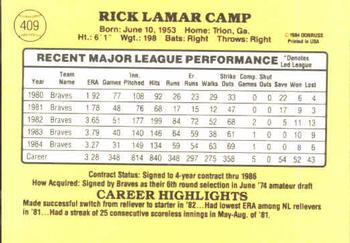 Rick Camp  baseball card collectible - Main Image 2