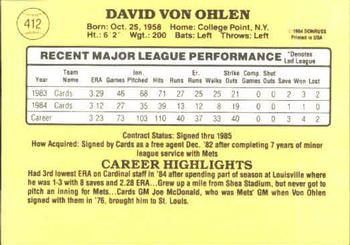 Dave Von Ohlen  baseball card collectible - Main Image 2