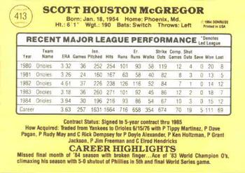 Scott McGregor  baseball card collectible - Main Image 2