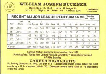 Bill Buckner  baseball card collectible - Main Image 2