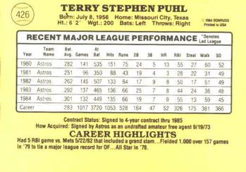 Terry Puhl  baseball card collectible - Main Image 2