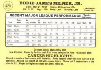 Eddie Milner  baseball card collectible - Main Image 2