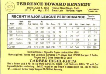 Terry Kennedy  baseball card collectible - Main Image 2