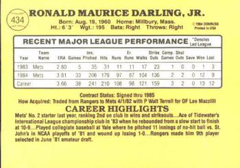 Ron Darling  baseball card collectible - Main Image 2