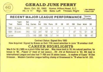 Gerald Perry  baseball card collectible - Main Image 2
