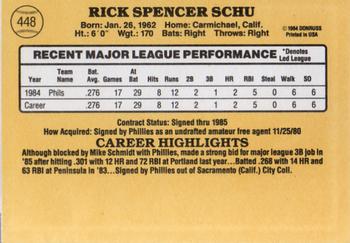 Rick Schu  baseball card collectible - Main Image 2