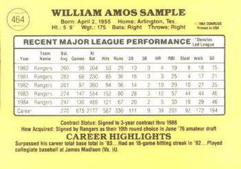 Billy Sample  baseball card collectible - Main Image 2