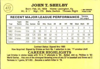 John Shelby  baseball card collectible - Main Image 2